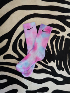 "Cotton Candy" Tie-Dye Nike Crew Socks